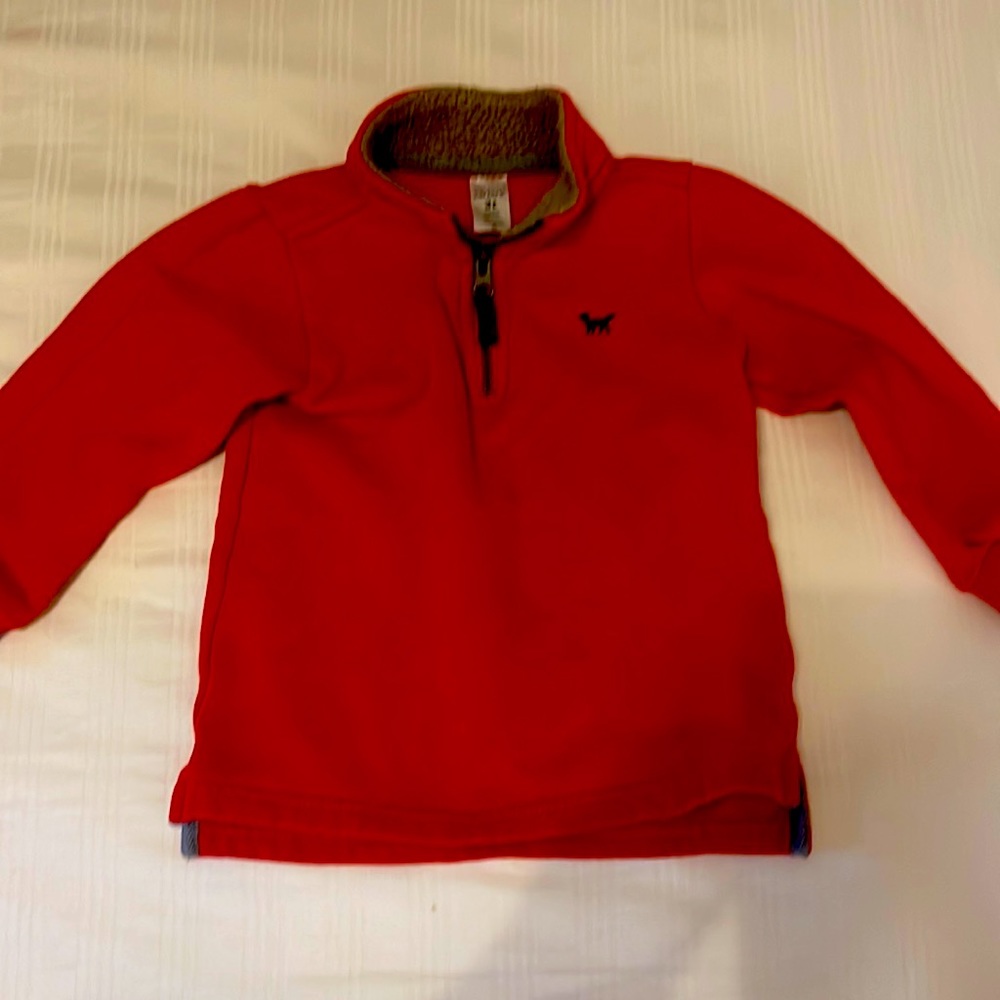 Carters fleece small front zipper sweatshirt fleece inside